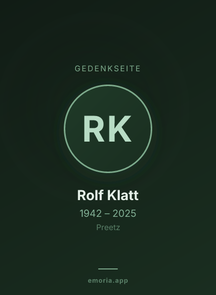 Gedenkportrait von Rolf Klatt