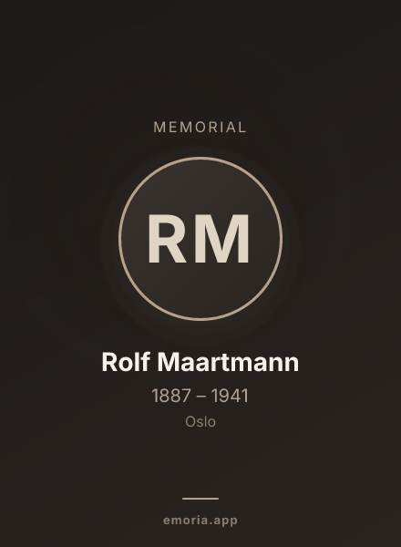 Memorial portrait of Rolf Maartmann