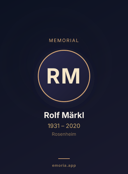 Memorial portrait of Rolf Märkl