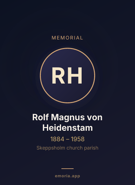 Memorial portrait of Rolf Magnus von Heidenstam