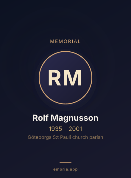 Memorial portrait of Rolf Magnusson
