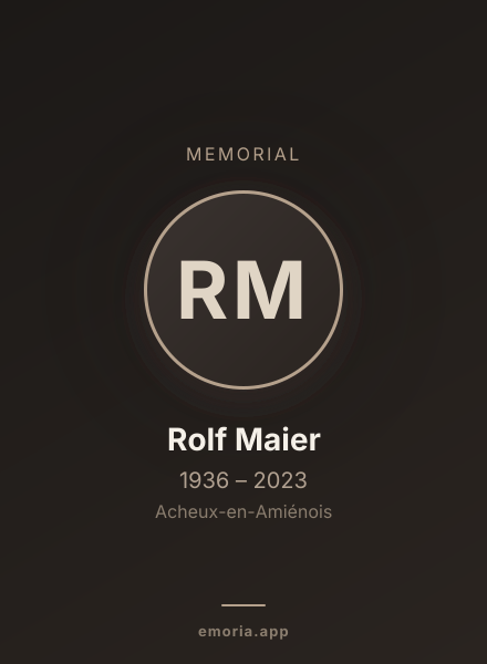 Memorial portrait of Rolf Maier
