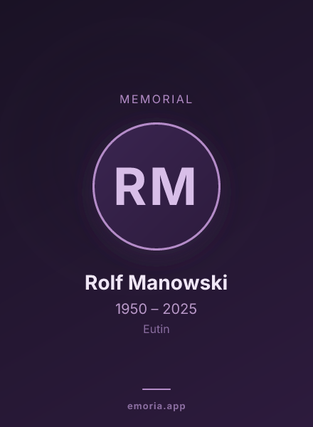 Memorial portrait of Rolf Manowski