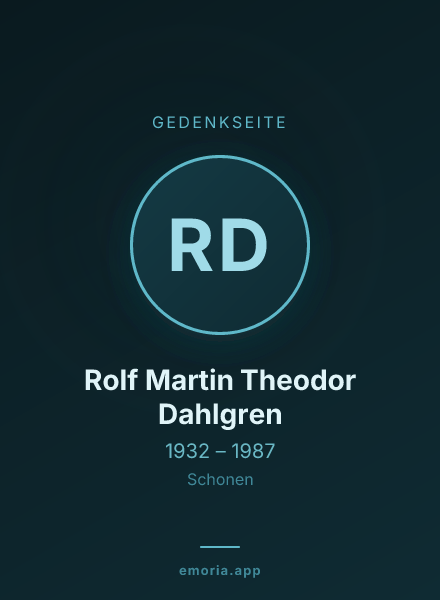 Gedenkportrait von Rolf Martin Theodor Dahlgren