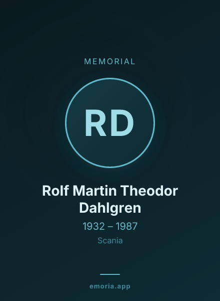 Memorial portrait of Rolf Martin Theodor Dahlgren
