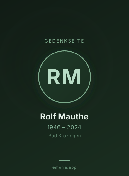 Gedenkportrait von Rolf Mauthe