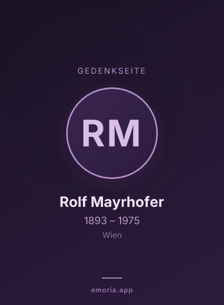 Gedenkportrait von Rolf Mayrhofer