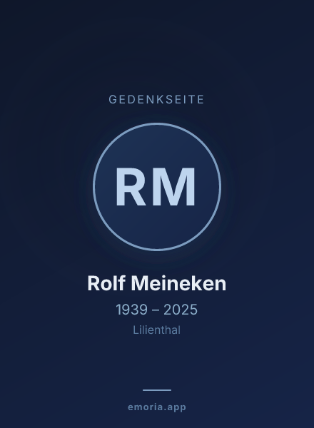 Gedenkportrait von Rolf Meineken