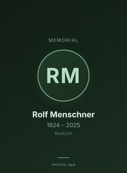 Memorial portrait of Rolf Menschner