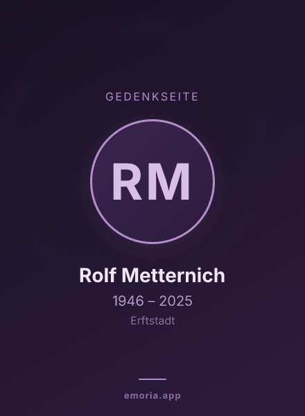 Gedenkportrait von Rolf Metternich