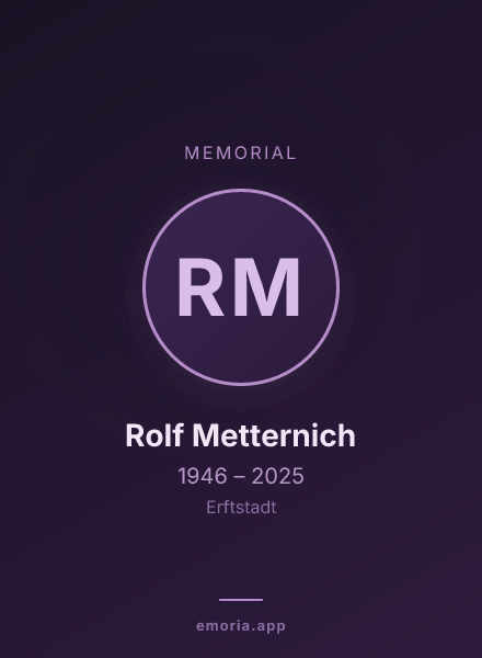 Memorial portrait of Rolf Metternich