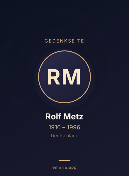 Gedenkportrait von Rolf Metz