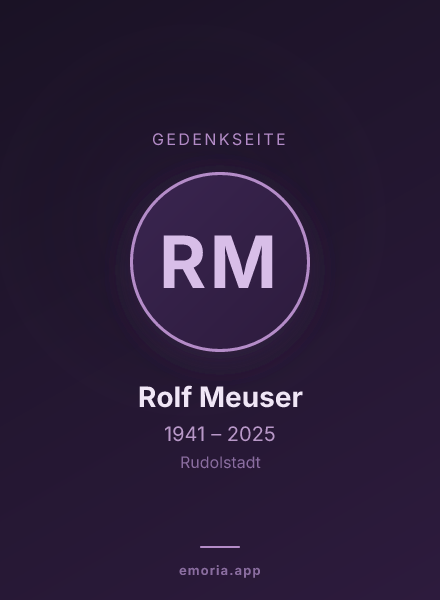 Gedenkportrait von Rolf Meuser