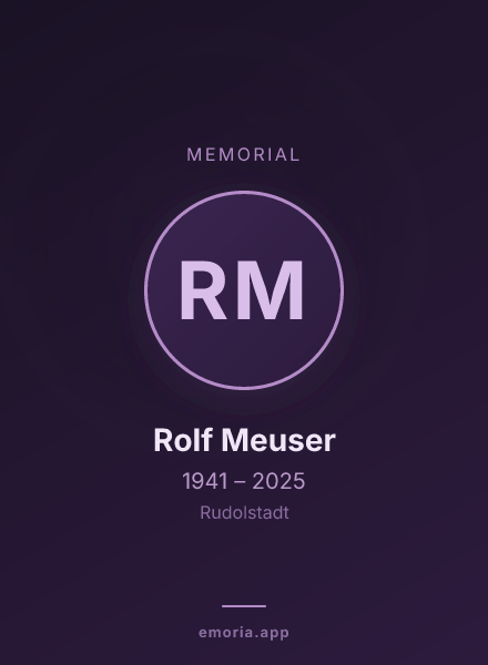 Memorial portrait of Rolf Meuser