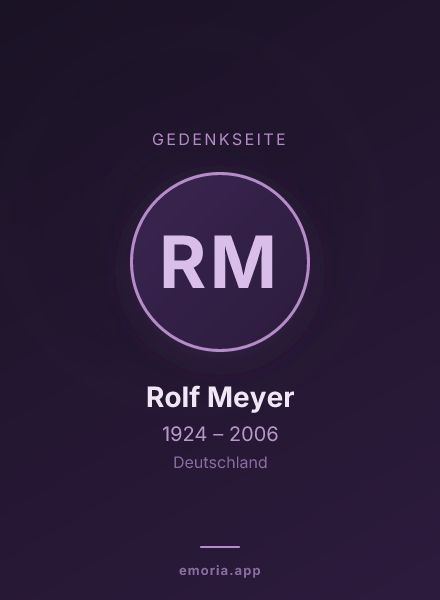 Gedenkportrait von Rolf Meyer