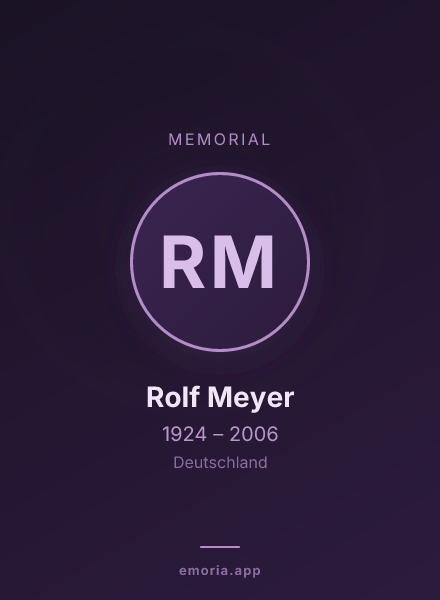 Memorial portrait of Rolf Meyer