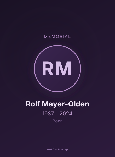 Memorial portrait of Rolf Meyer-Olden