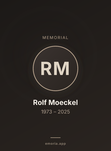 Memorial portrait of Rolf Moeckel