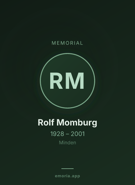 Memorial portrait of Rolf Momburg