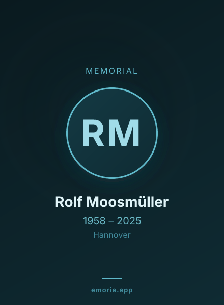 Memorial portrait of Rolf Moosmüller