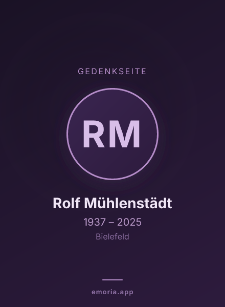 Gedenkportrait von Rolf Mühlenstädt