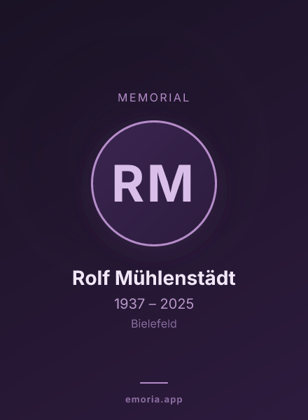 Memorial portrait of Rolf Mühlenstädt