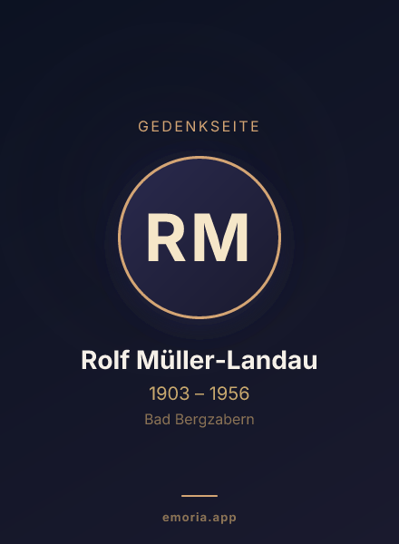 Gedenkportrait von Rolf Müller-Landau