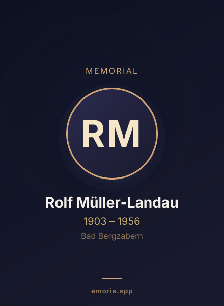 Memorial portrait of Rolf Müller-Landau