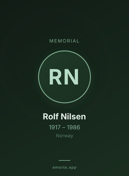 Memorial portrait of Rolf Nilsen