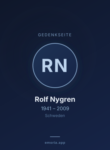 Gedenkportrait von Rolf Nygren