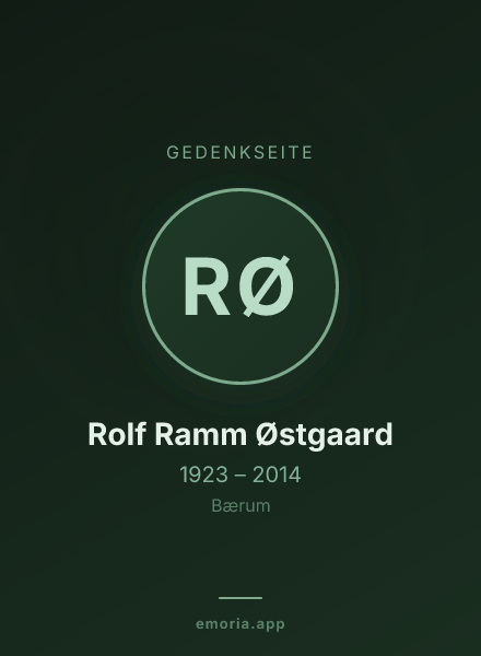Gedenkportrait von Rolf Ramm Østgaard