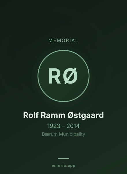 Memorial portrait of Rolf Ramm Østgaard