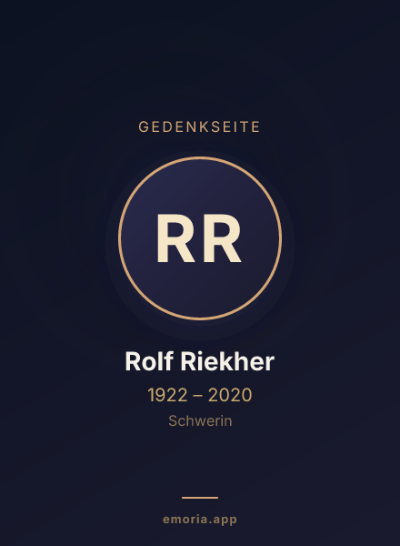 Gedenkportrait von Rolf Riekher