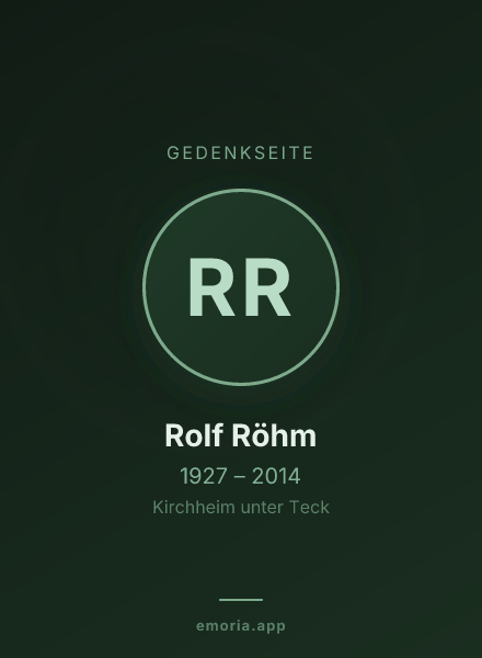 Gedenkportrait von Rolf Röhm