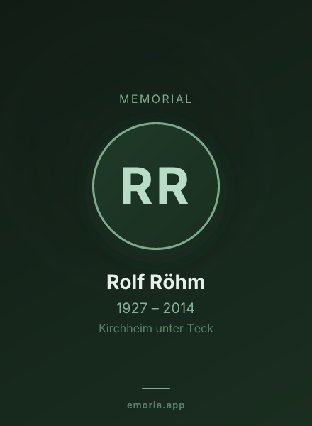 Memorial portrait of Rolf Röhm
