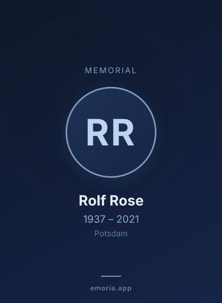 Memorial portrait of Rolf Rose