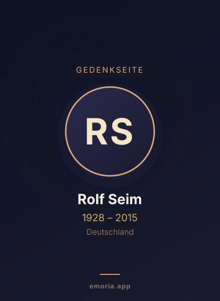 Gedenkportrait von Rolf Seim