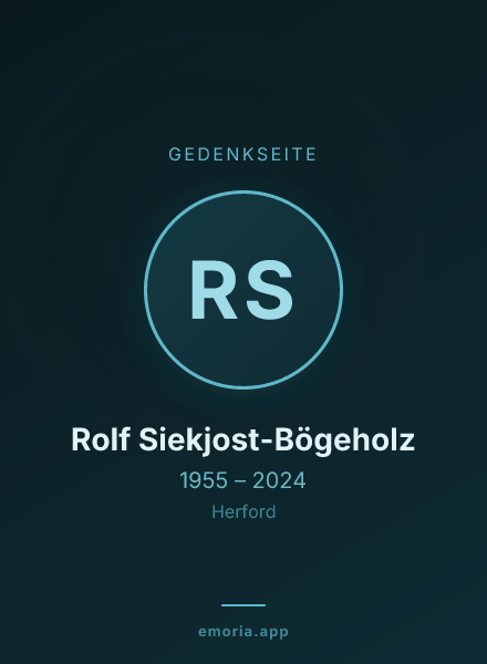 Gedenkportrait von Rolf Siekjost-Bögeholz