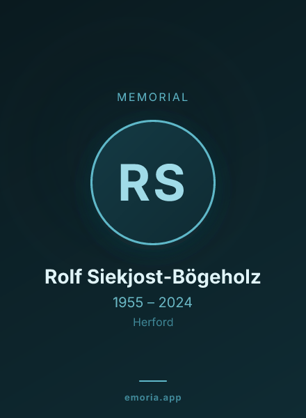Memorial portrait of Rolf Siekjost-Bögeholz