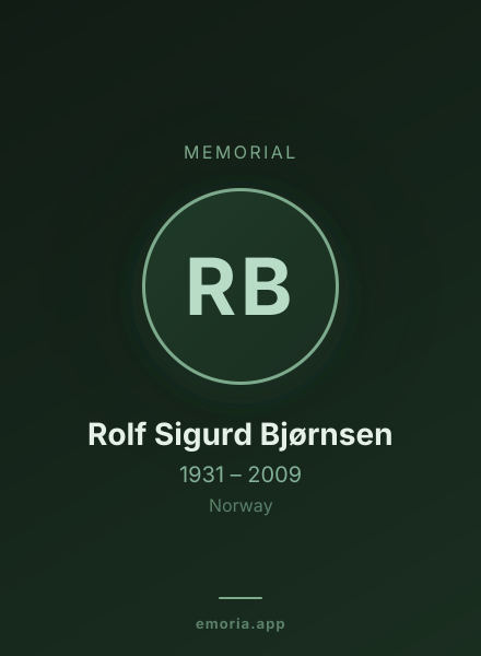 Memorial portrait of Rolf Sigurd Bjørnsen