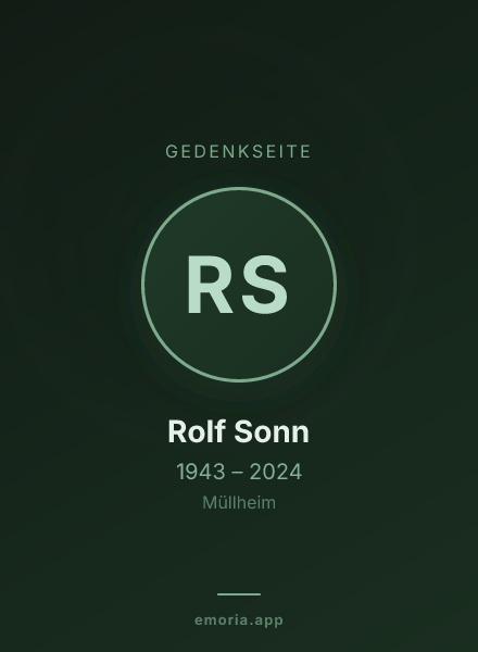 Gedenkportrait von Rolf Sonn