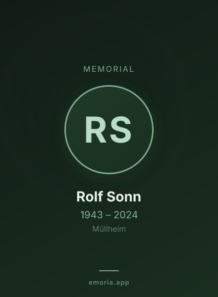 Memorial portrait of Rolf Sonn