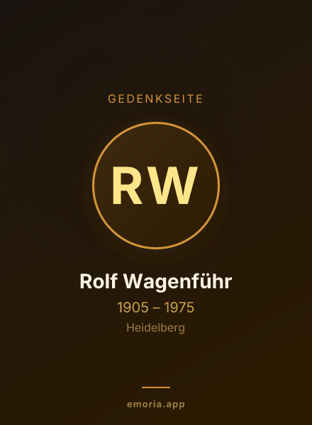 Gedenkportrait von Rolf Wagenführ