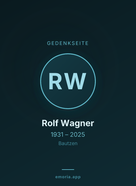 Gedenkportrait von Rolf Wagner