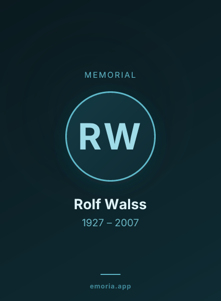 Memorial portrait of Rolf Walss