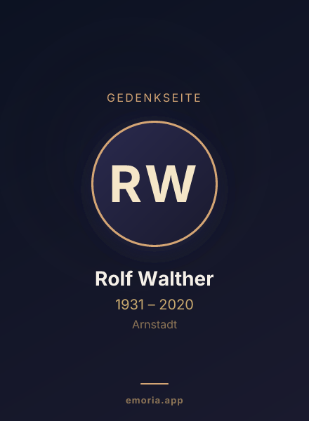 Gedenkportrait von Rolf Walther