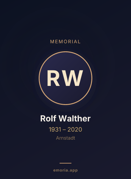 Memorial portrait of Rolf Walther