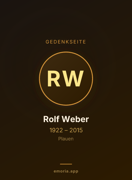 Gedenkportrait von Rolf Weber