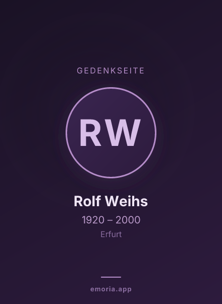 Gedenkportrait von Rolf Weihs