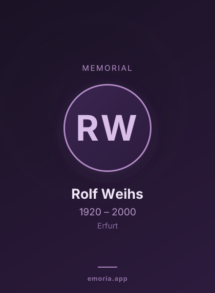 Memorial portrait of Rolf Weihs